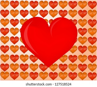 Valentine's Day Seamless Background of Pink Hearts, Vector Version