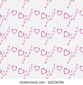 Valentine's Day Seamless Background of Red Hearts