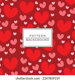 El día de San Valentín es un telón de fondo sin fisuras. corazones rojos en un patrón vectorial sin fisuras.