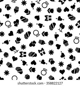 Valentine's day seamless background. Template of  Valentine's day greeting card, Valentine's day print and web projects.