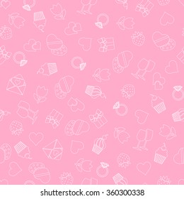 Valentine's day seamless background. Template of  Valentine's day greeting card, Valentine's day print and web projects.