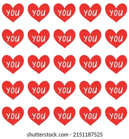 Valentines Day Seamless Background. Valentine pattern. Vector illustration