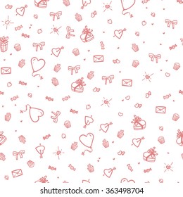 Valentines Day Seamless Background. Vector Illustration