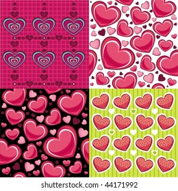 Valentine's day seamless backgrounds set
