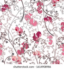 Valentine's day Seamless Botanical Vector Wallpaper Flower Design