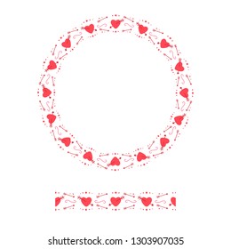 Valentines Day seamless brush pattern Love and Heart