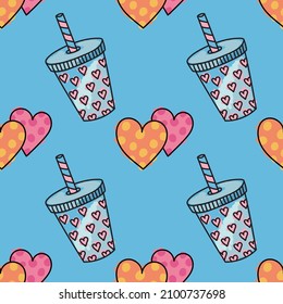 valentine's day seamless cute objects vector 