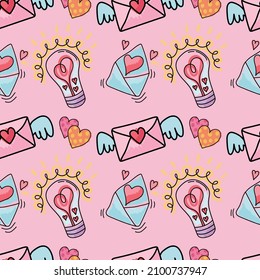 valentine's day seamless cute objects vector 