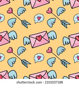 valentine's day seamless cute objects vector 