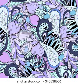 Valentines day seamless doodle pattern. Romantic seamless patterns. Valentine's day textures 