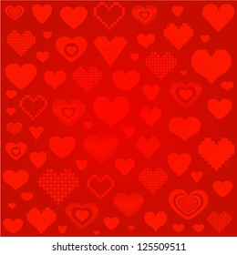 Valentines day seamless heart pattern. Vector illustration
