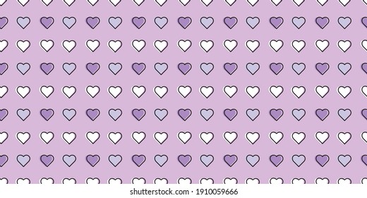 Valentine's Day, seamless heart pattern, purple pattern background.