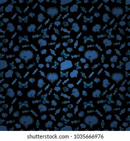 Valentines Day. Seamless Hearts pattern. Vector illustration. Typography lettering poster. Pattern for wrapping, cover. Elements on gray, black and blue colors.