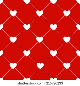 Valentines Day Seamless Hearts Pattern Vector Illustration