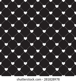 Valentines Day Seamless Hearts Pattern Vector Illustration
