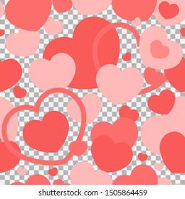 Valentine's day seamless isolated pattern with heart. Vector hearts illustration