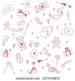 Valentine's day seamless line pattern