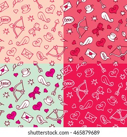 Valentines day seamless patten set.