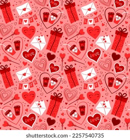 Valentine's Day seamless pattern background
