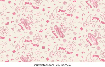Valentine's day seamless pattern background, Vector illustration
