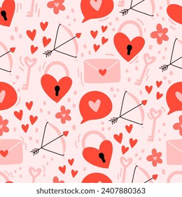 Valentine's day seamless pattern. Valentine's day background.