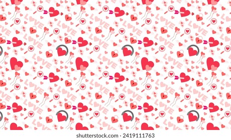 Valentine's day seamless pattern background. Cute romantic seamless with valentine illustration pattern. Valentine seamless with beauty color