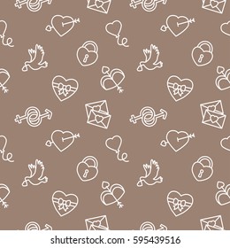 Valentines Day seamless pattern background holiday brown