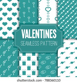 Valentines day seamless pattern background love typography holiday elements romantic wedding gift card sign illustration. romance valentine heart greeting label. February cupid marriage shape.