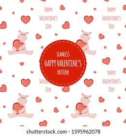 Valentine's Day seamless pattern. Cartoon style. Vector illustration