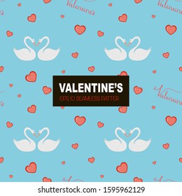 Valentine's Day seamless pattern. Cartoon style. Vector illustration