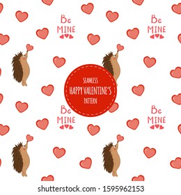 Valentine's Day seamless pattern. Cartoon style. Vector illustration