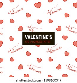Valentine's Day seamless pattern. Cartoon style. Vector illustration