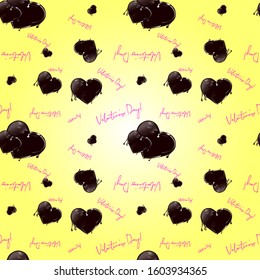 Valentine's Day seamless pattern with chocolate hearts.Vector illustrtion.