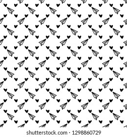 Valentine's Day Seamless Pattern - Cute Valentine design in hand drawn style
