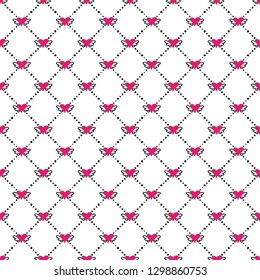 Valentine's Day Seamless Pattern - Cute Valentine design in hand drawn style