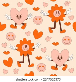 Valentinstag nahtloses Muster. Doodle, Vektorgrafik.