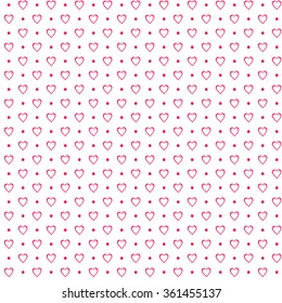 Valentine's day seamless pattern. Endless texture with hearts in red and white. Vector illustration in flat design style. For invitations, scrapbooking, cards, posters.