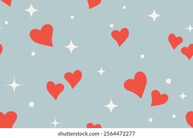 Valentine's Day seamless pattern, february background- vector illustration