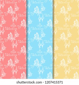 Valentine's Day seamless pattern flower and butterfly