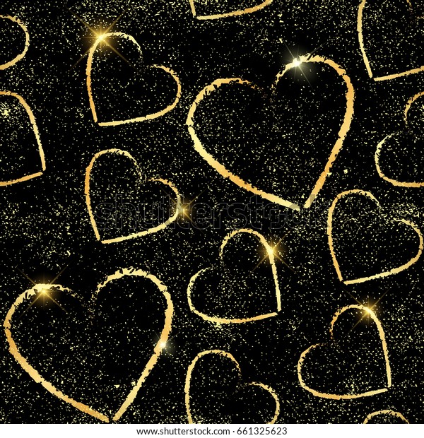 Valentines Day Seamless Pattern Gold Ornate Stock Vector (Royalty Free ...