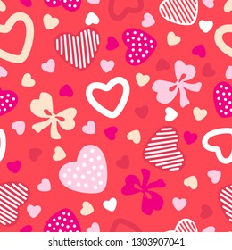 Valentines Day seamless pattern Heart, Love, Arrow