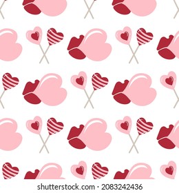 Valentines Day seamless pattern heart. Decorative heart background with valentines hearts. Vector illustration.