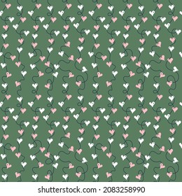 Valentines Day seamless pattern heart. Decorative heart background with valentines hearts. Vector illustration.