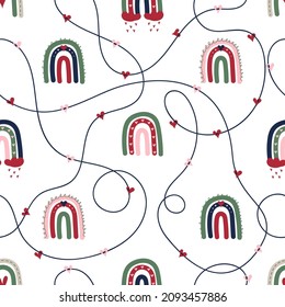 Valentines Day seamless pattern heart. Decorative heart background with valentines hearts. Vector illustration.