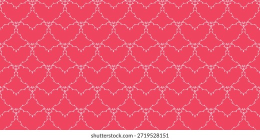 Patrón sin fisuras de San Valentín con rejilla de corazón para impresiones textiles, Fondo de pantalla, fondos, papel de regalo, papelería, etc. EPS 10