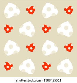 Valentine`s day seamless pattern with hearts and polka dot