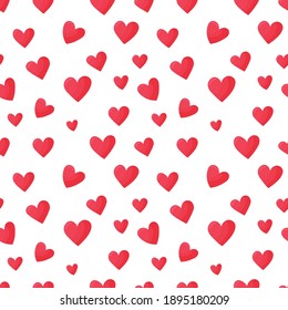 Valentines day seamless pattern with hearts. Vector illustration.