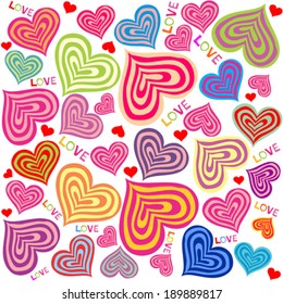 Valentine's Day. Seamless pattern with hearts. Vector Illustration