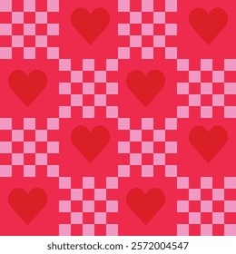 Valentines day seamless pattern with hearts, abstract vector background. Vector illustration.