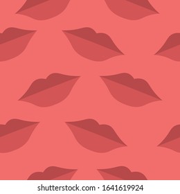 Valentine's Day seamless pattern. Kisses on a pink background. Design for cards, invitations.
